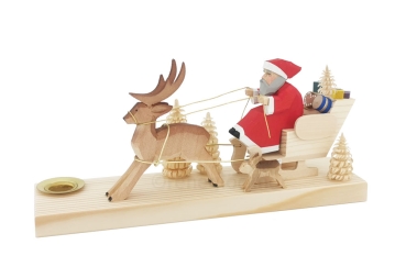Kleiner Hirschschlitten mit Weihnachtsmann + Häschen 