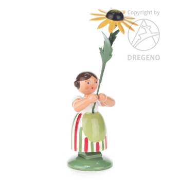 Blumenkind mit Sonnenhut gelb
