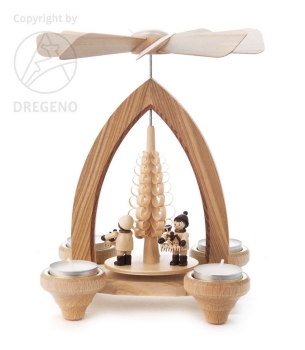 Teelichtpyramide mit Striezelkindern