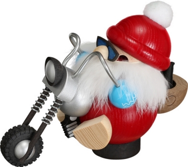 Kugelräuchermann Nikolaus mit Motorrad