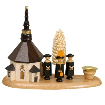 Kerzenhalter Seiffener Kirche mit Kurrende schwarz