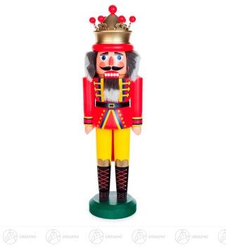 Nussknacker König mit Krone 43 cm rot/matt