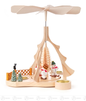 Teelichtpyramide mit Schneemänner