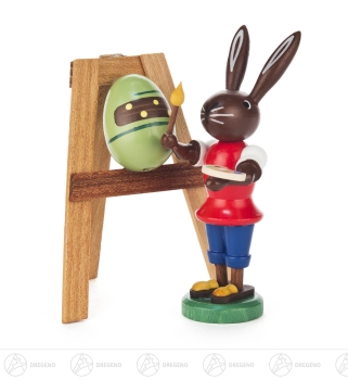 Hase mit Staffelei und Ei