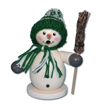 Räuchermann Schneemann mit Besen