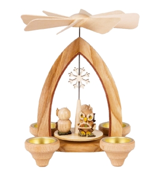 Teelichtpyramide mit Eule Geschenk