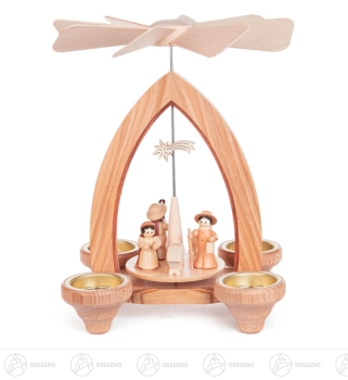 Teelichtpyramide mit Christi Geburt