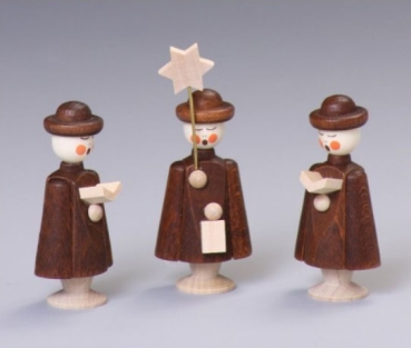 Kurrendefiguren 3er Satz braun