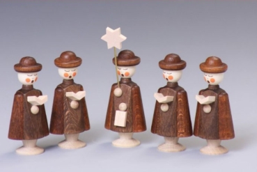 Kurrendefiguren 5er Satz braun