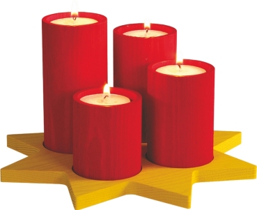 Adventskranz Stumpenlicht Teelichthalter Erzgebirge Weihnachtsschmuck NEU 04320 