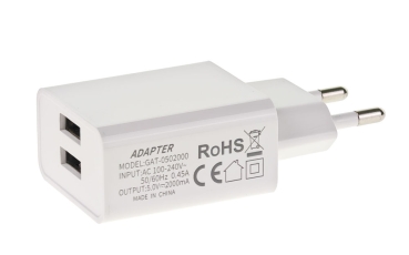 USB-Doppel-Steckernetzteil 100-240V/5V für Fensterbilder/Lichterbögen