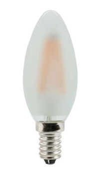 Kerzenlampe mit Flammeneffekt (LED-Filament) 230V/0,5W - E14 matt