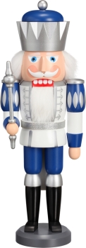 Nussknacker König Exkl. weiß-silber-blau 40 cm