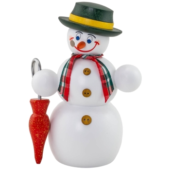 Räucherschneemann mit Schirm 15 cm