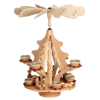 Teelichtpyramide Weihnachtskranz "Geburt"