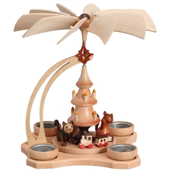 Teelichtpyramide Katzen am Weihnachtsbaum