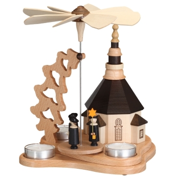 Teelichtpyramide mit Seiffener Kirche
