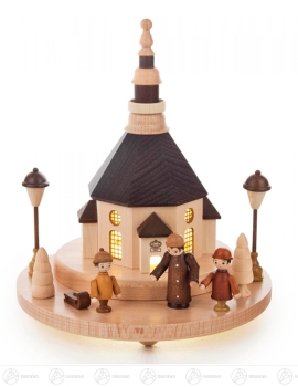 Lichtersockel Seiffener Kirche mit Kurrende
