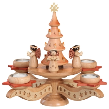 Adventsleuchter mit Engel am Weihnachtsbaum