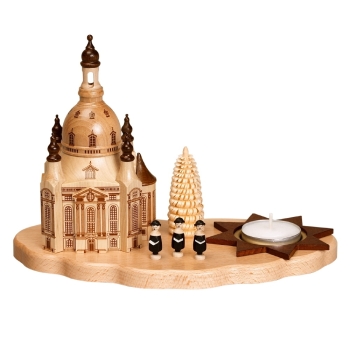 Teelichthalter mit Sänger vor Dresdner Frauenkirche