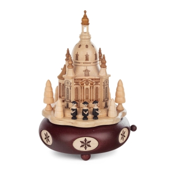 Spieldose braun Dresdener Frauenkirche & Sänger