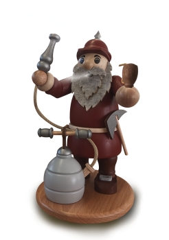 Räucherfigur Feuerwehrmann rot