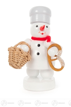 Bäcker-Schneemann mit Brötchenkorb u. Brezel