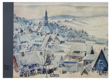 Klappkarte Max Schanz  "Winter im Gebirge"
