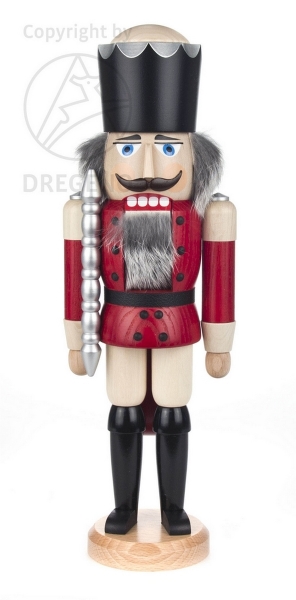 Nussknacker König 38 cm rot lasiert