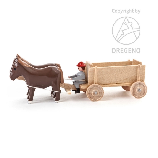 Gespann Pferde mit Kastenwagen