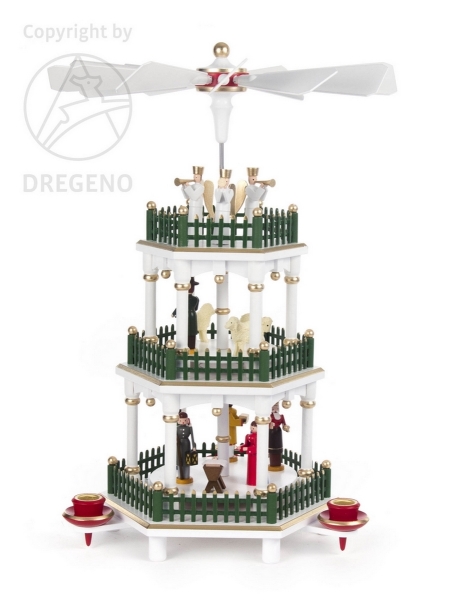 Pyramide 3-stöckig weiß