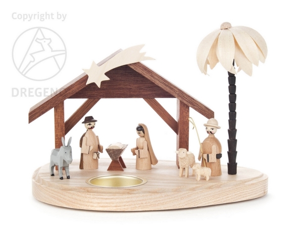 Teelichthalter mit Christi Geburt