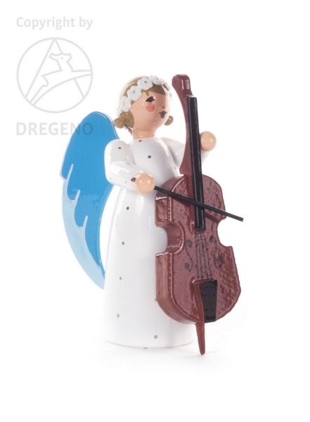 Engel weiß stehend mit Bass