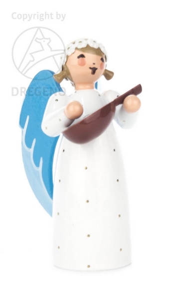 Engel weiß stehend mit Mandoline