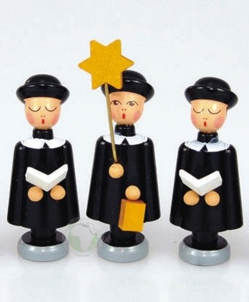 Kurrendefiguren 3er Satz (4 cm) schwarz
