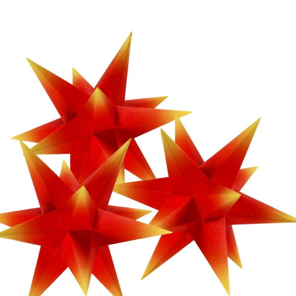 Bastelsatz 3 Adventssterne rot/gelb