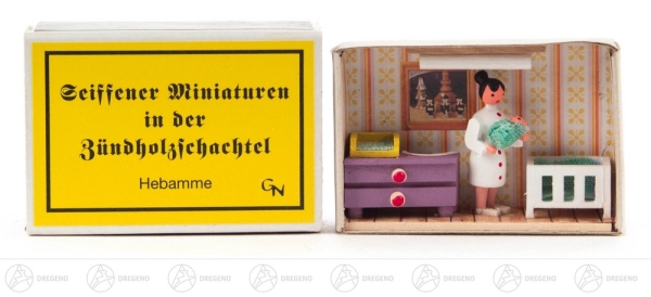 Zündholzschachtel Hebamme