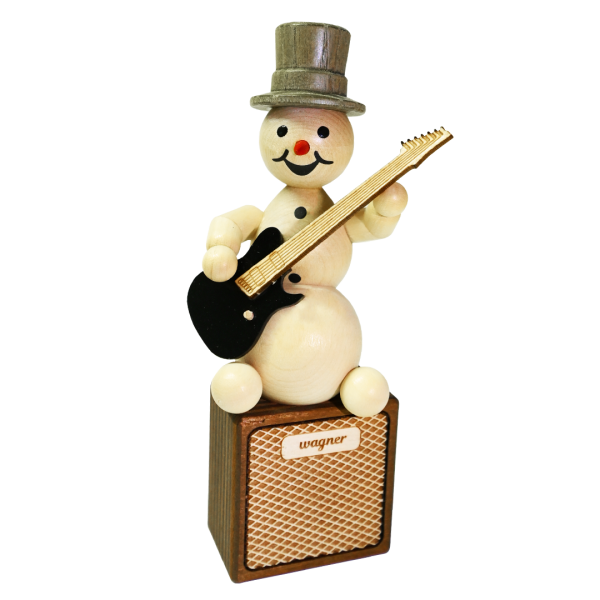 Schneemannmusikant mit E-Gitarre