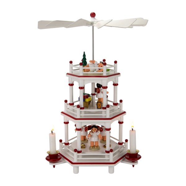 Etagenpyramide 2-stöckig weiß/rot - Engel
