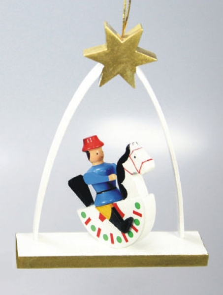 Behang Reiterlein blau im Bogen