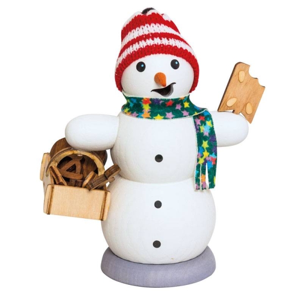 Räucherschneemann mit Lebkuchenkorb