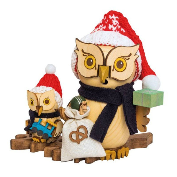 Räuchereule Weihnachtsmann mit Kind