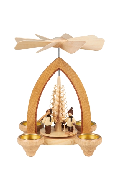 Teelichtpyramide mit Winterkinder