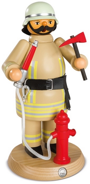 Räuchermann Feuerwehrmann 24 cm safaribeige