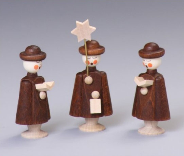 Kurrendefiguren 3er Satz braun