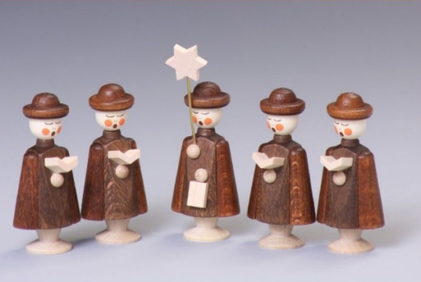 Kurrendefiguren 5er Satz braun