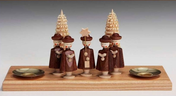 Kerzenhalter mit 5er Kurrende braun