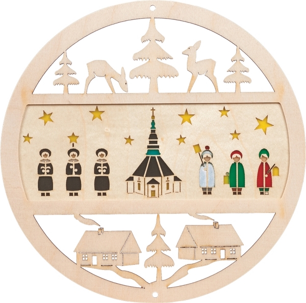 Fensterbild Kirche mit Kurrende