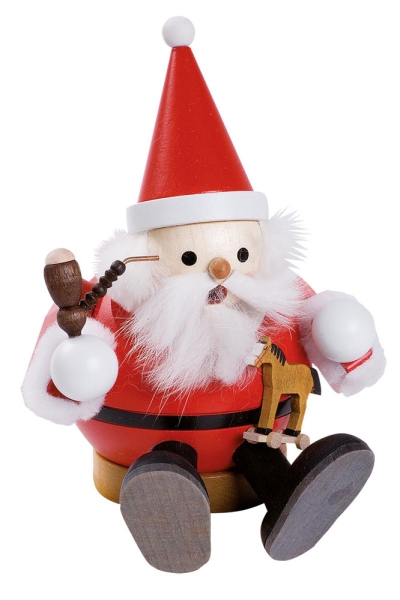 Kugelrauchmann Weihnachtsmann sitzend 15 cm
