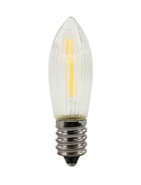 Spitz-/Riffelkerze mit Flammeneffekt (LED-Filament) 8V-55V/0,1-0,3W - E10